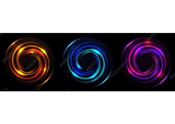 Abstract Circular Swirling Light Effects