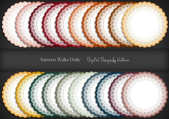 Autumn Walks Doily: Elevating Digital Craftsmanship with High-Resolution Transparency