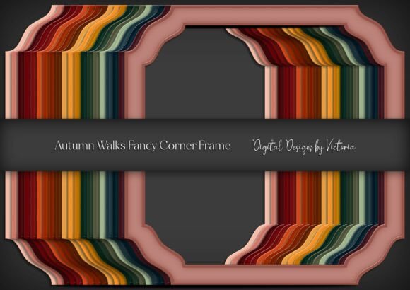 Autumn Walks Fancy Corner Square Frame