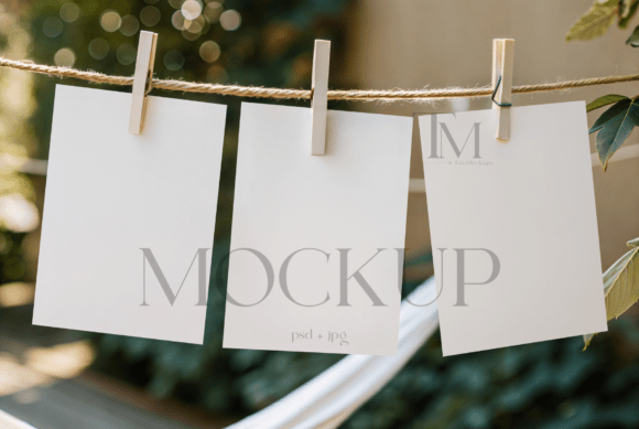 Boho Baby Shower Hanging Card Mockup: Elevate Your Design Presentations