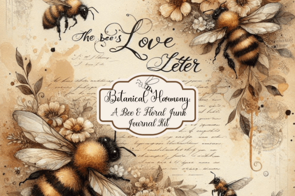 Botanical Harmony a Bee Floral Kit: Elevating Digital Scrapbooking and Creative Workflows
