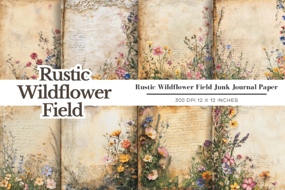 Capturing the Essence of Nature with Rustic Wildflower Field Journal Paper