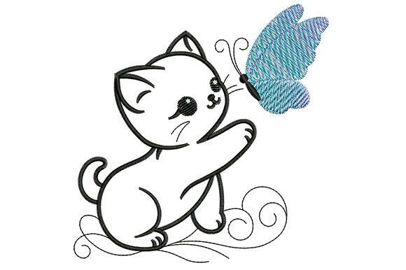 Choosing the Right Cute Cat and Butterfly Embroidery Design for Your Projects