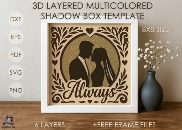 Creating a Personalized 3D Wedding Shadow Box with SVG Templates