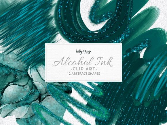 Deep Turquoise Alcohol Ink Art
