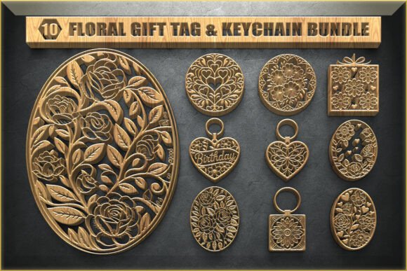 Elevate Your Craft Business with the 10 Floral Gift Tag Keychain SVG Set