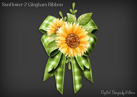 Elevating Digital Craftsmanship with Sunflower 2 Gingham Ribbon Assets