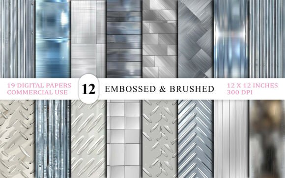Embossed Brushed Metal Plate Texture