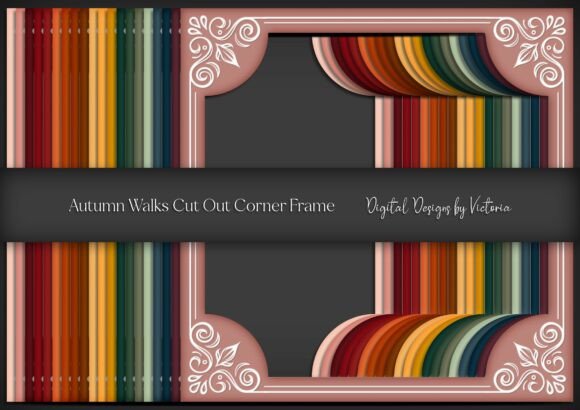 Enhancing Digital Designs with Autumn Walks Cutout Corner Frames