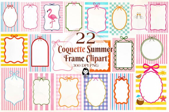 Integrating the Coquette Summer Frame Clipart Bundle into Your Creative Workflow