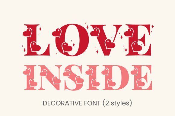 Love Inside: A Playful Heart Font for Romantic Designs