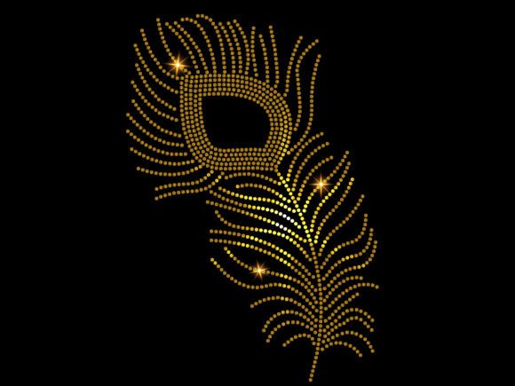 Mastering Luxury Design: The Art and Application of the Golden Peacock Feather Rhinestone Template