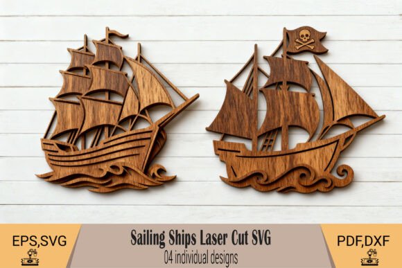 Sailing Ships Laser Cut SVG Bundle