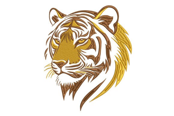 Tiger Head Embroidery: Bold Designs for Crafters