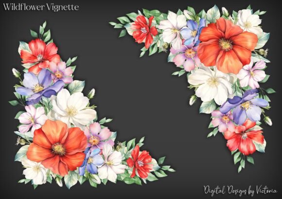 Wildflower Vignette: Elevating Your Paper Crafts with High-Quality Digital Ephemera